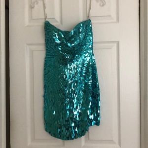 Blue sequins Sherri Hill dress